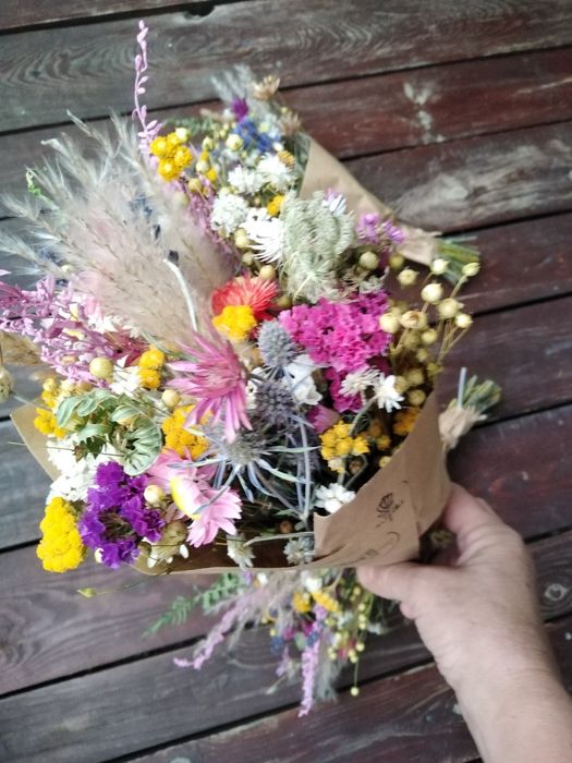 Bukiet z suszonych kwiatów, dekoracja, upominek, preznt