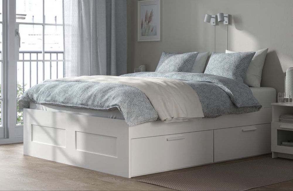 Łóżko Ikea Brimnes 160x200 z szufladami