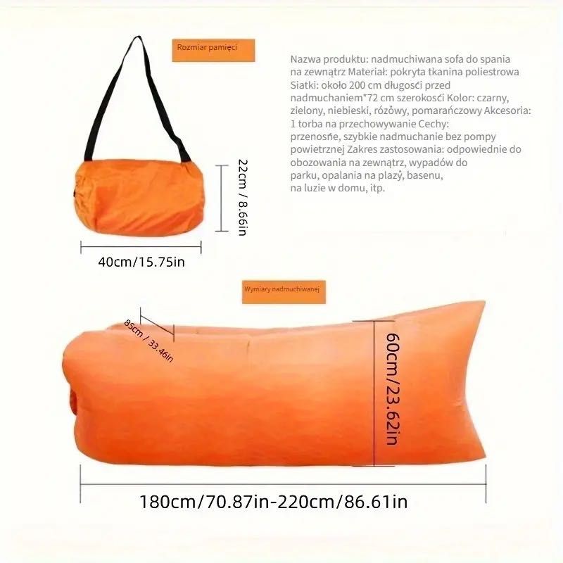 Lazy bag, sofa dmuchana, materac, relaks