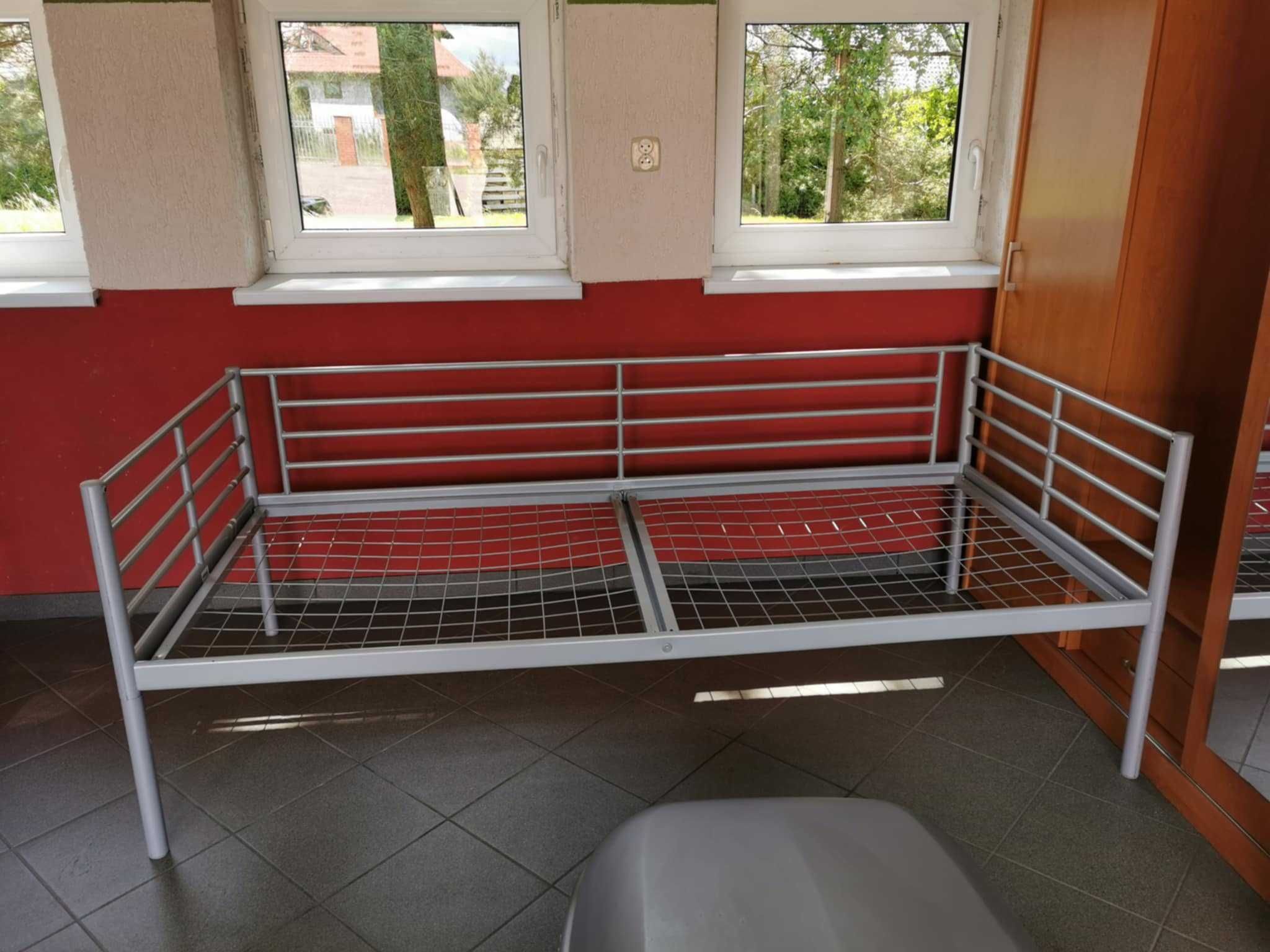 łóżko łóżka pojedyncze Rama łóżka srebrny 90x200cm młodzieżowe materac