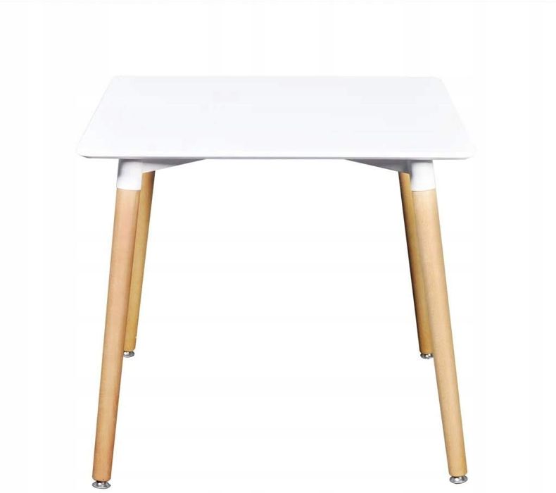 Stół Milano 80x80 kwadrat white+4xkrzesło Montivaro Czarne