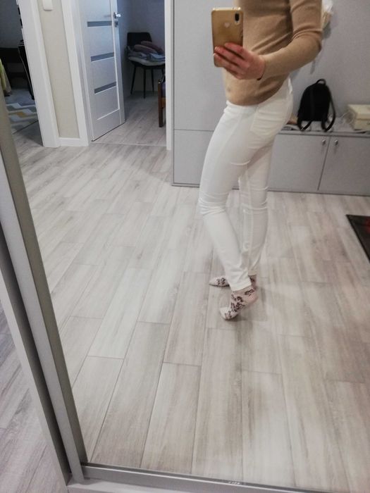 Nowe spodnie rurki h&m białe S/M
