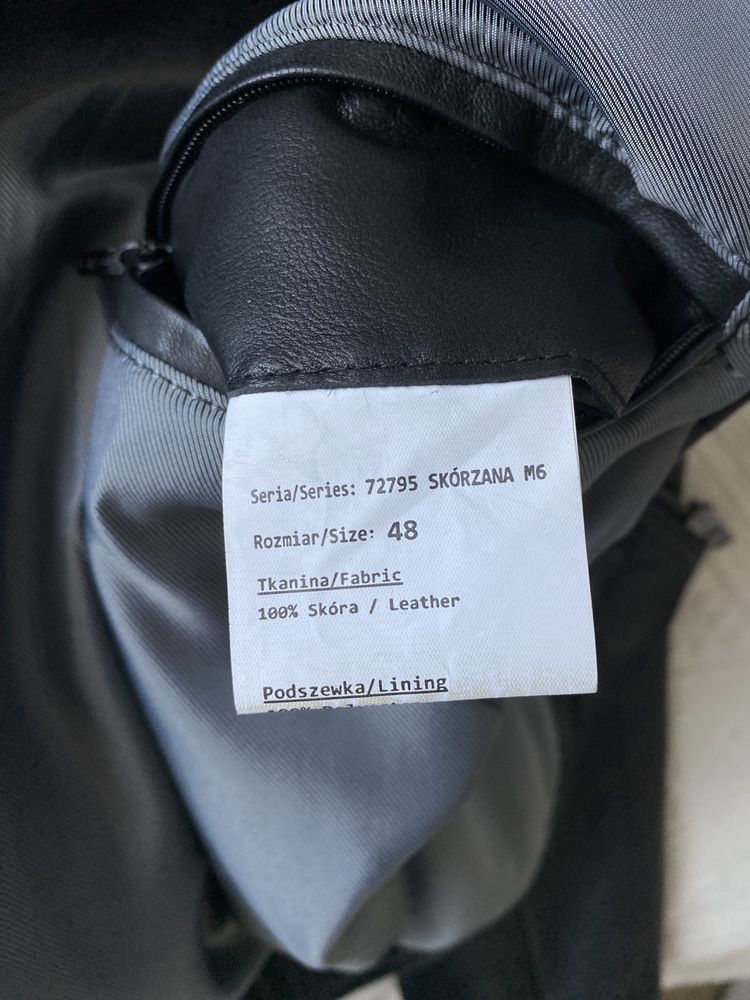 Męska, nowa skórzana kurtka ramoneska nowa