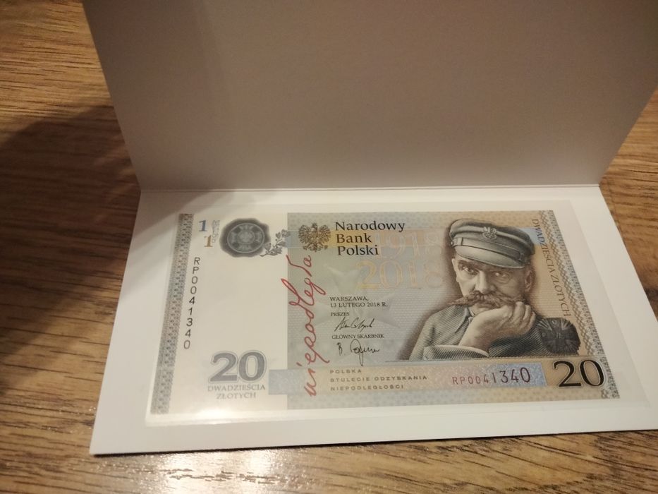 Banknot kolekcjonerski Józef Piłsudski, Niepodległość 20 zł