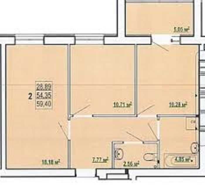 Продам 2-комн квартиру 57м2 в Новострое ЖК ПОБЕДЫ 2 MV