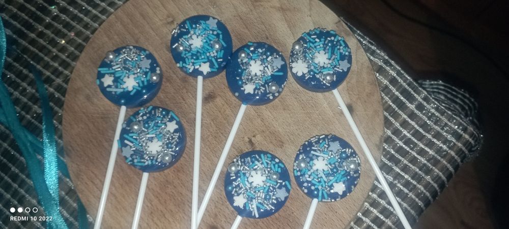 Lizaki ręcznie robione ozdoba tort Frozen kraina lodu