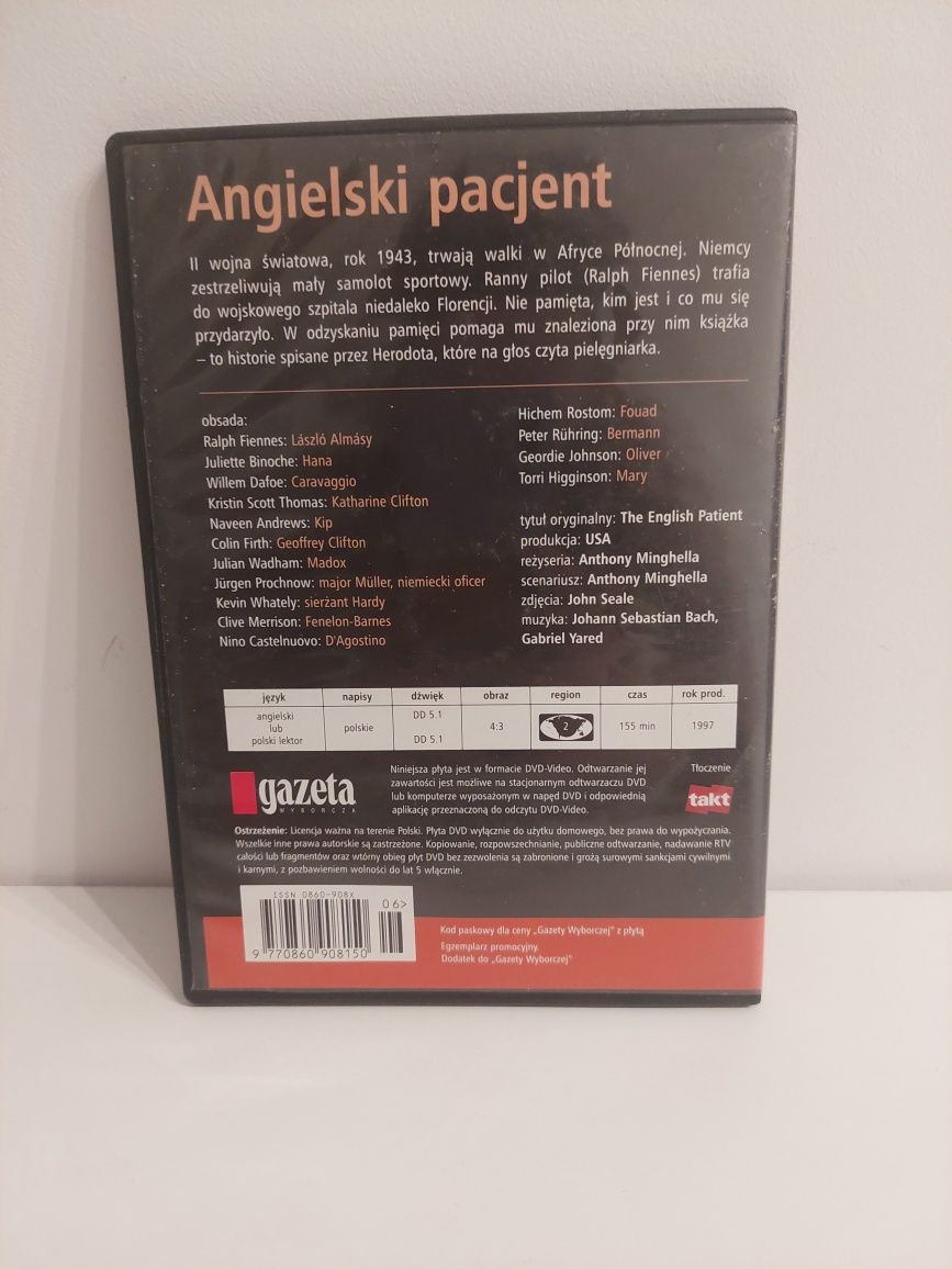 Angielski pacjent film DVD