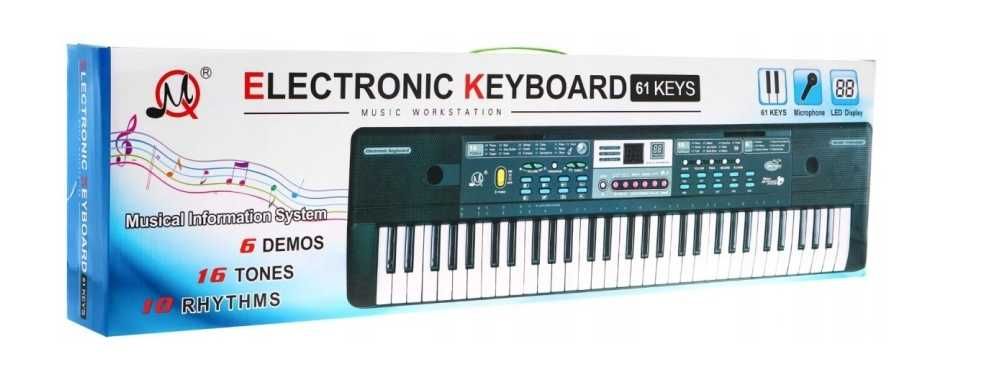 Pianino KEYBOARD SYNTEZATOR ZASILACZ mikrofon stojak dla dzieci
