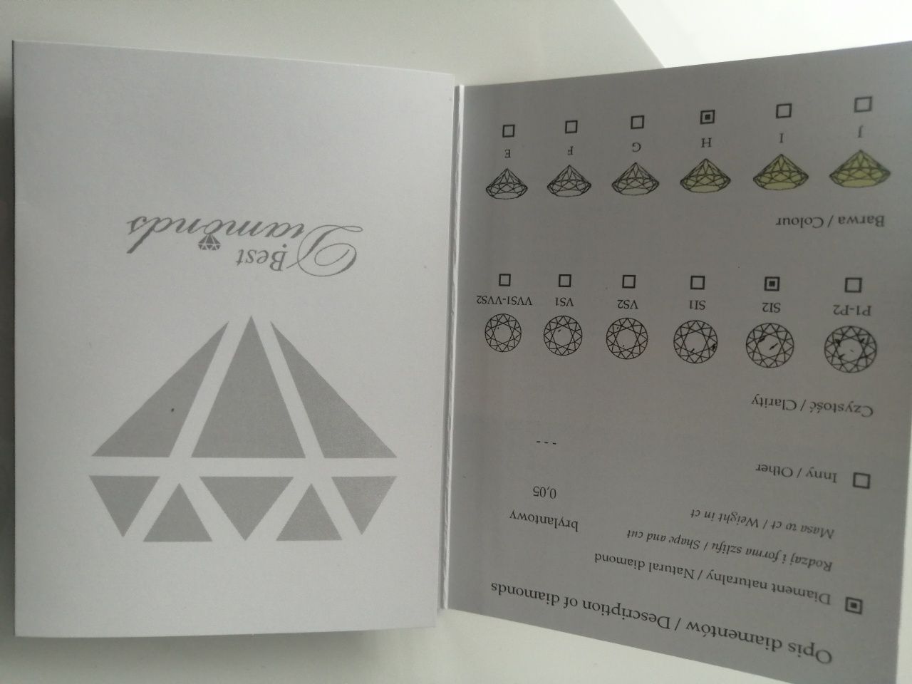 Diament naturalny brylant 0.05