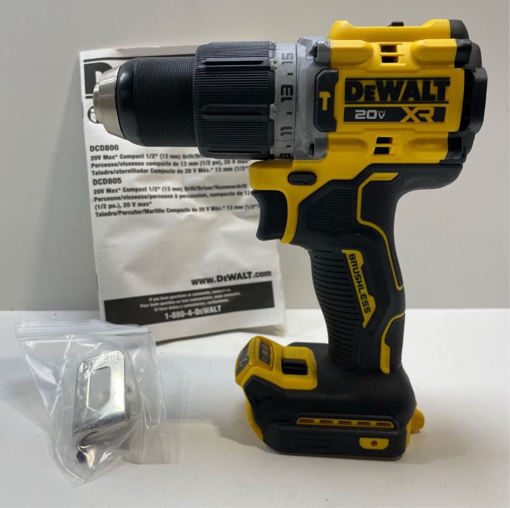 Аккумуляторный бесщеточный шуруповерт DEWALT DCD805B 20v. Mexica USA