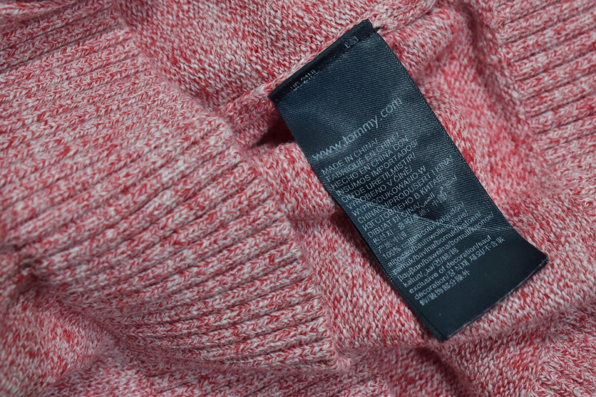 Tommy Jeans Bawełniany Sweter Męski Czerwony Melanż M