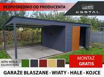 GRAFITOWY Garaż Blaszany , Garaże Blaszane , Wiatki ogrodowe -ESSTAL*
