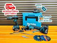 Аккумуляторный Набор 2/1 Makita Болгарка DGA 504 + Шуруповерт DHP 485