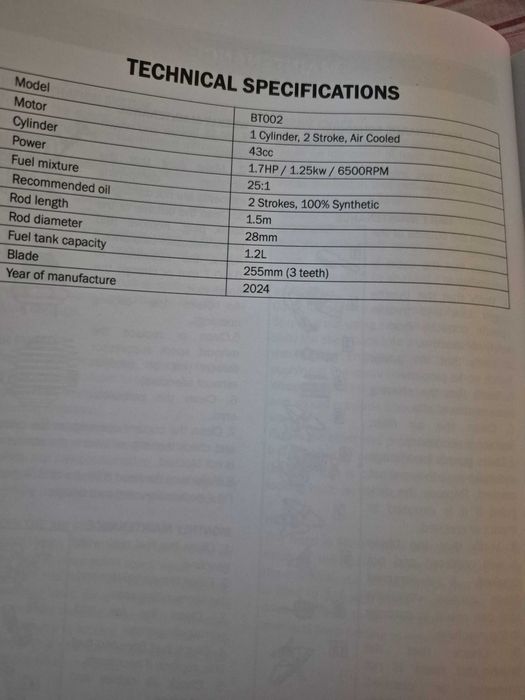 Roçadora 43 cc BT002 NOVA