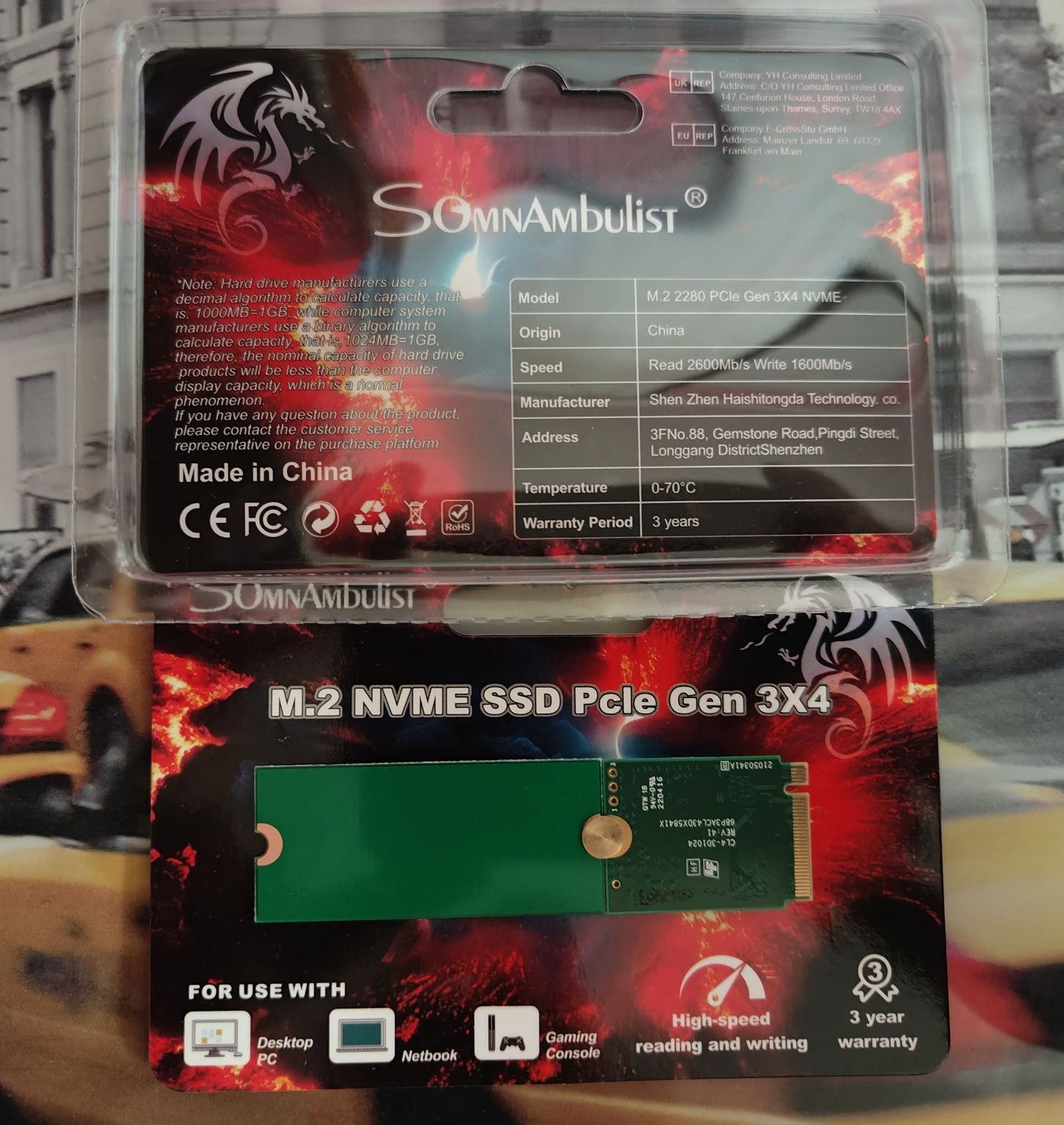 SSD M2 NVME 256gb SomnAmbulist