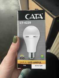 Лампа светодиодная аккумуляторная перезаряжаемая CATA CT-4229 E27 7W (