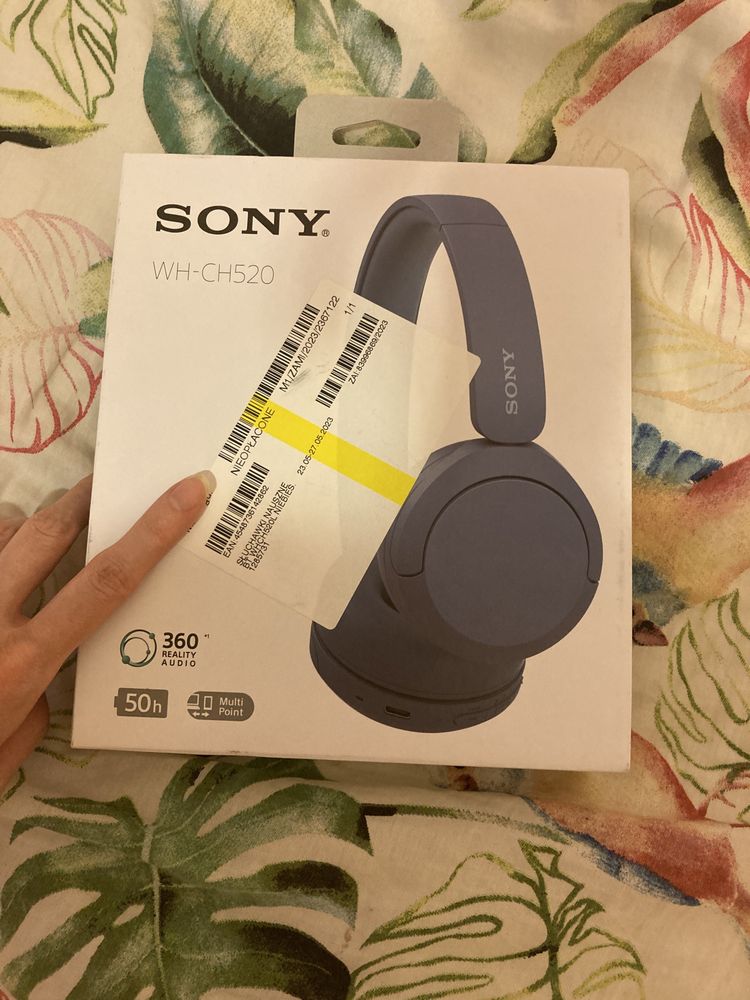 Słuchawki bezprzewodowe nauszne Sony WH - CH520 niebieskie