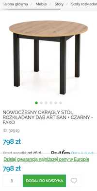 Okrągły stół Faxo dąb artisan