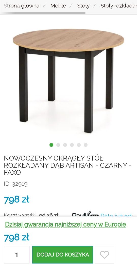 Okrągły stół Faxo dąb artisan