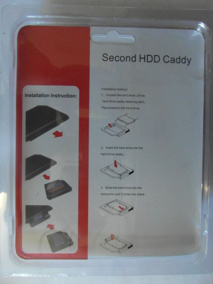 Оптибей карман для  ноутбука 12,7  / 9.5 або 9 мм (Second HDD Caddy)