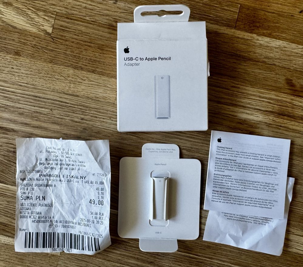 Apple Przejściówka z USB-C na Apple Pencil MWML3ZM/A