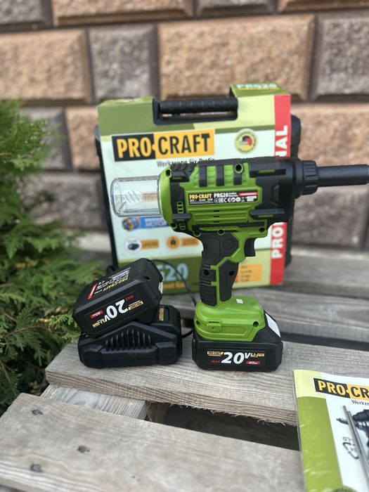 Аккумуляторный заклёпочный пистолет Procraft PRG20