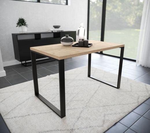 Stół Loft "VILI" 120/70cm blat dąb Lancelot Artisan Sonoma Craft Dziki