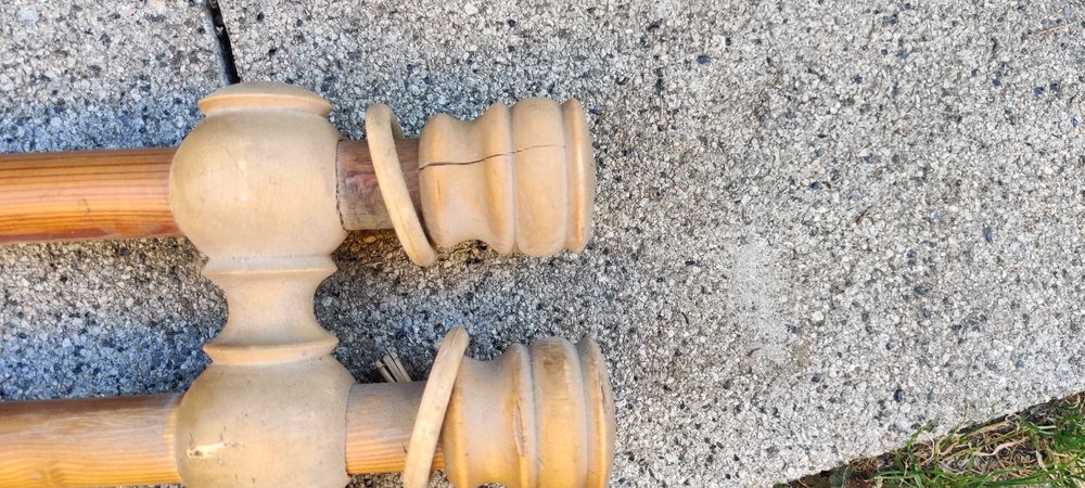 Karnisz podwójny drewniany solidny 140cm