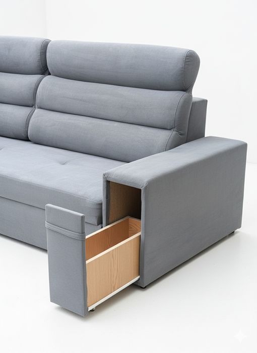 OUTLET Narożnik z bardzo wysokim oparciem AKSAMIT DOSTAWA GRATIS