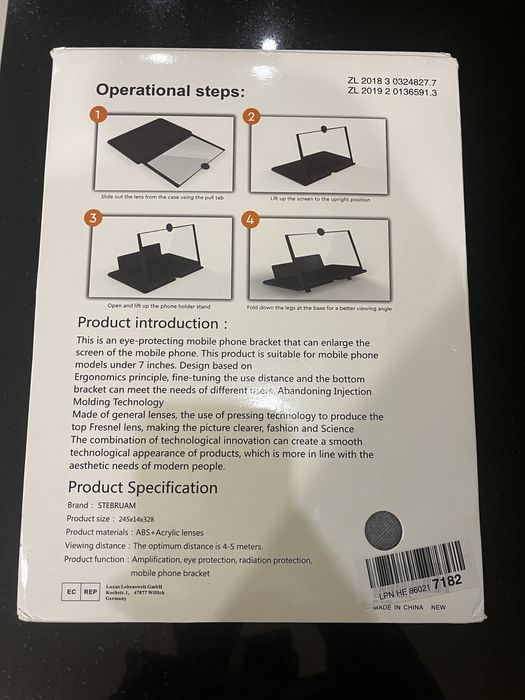 Powiększacz ekranu lupa tel tablet podstawka Mingchuangweili 3D P9A1
