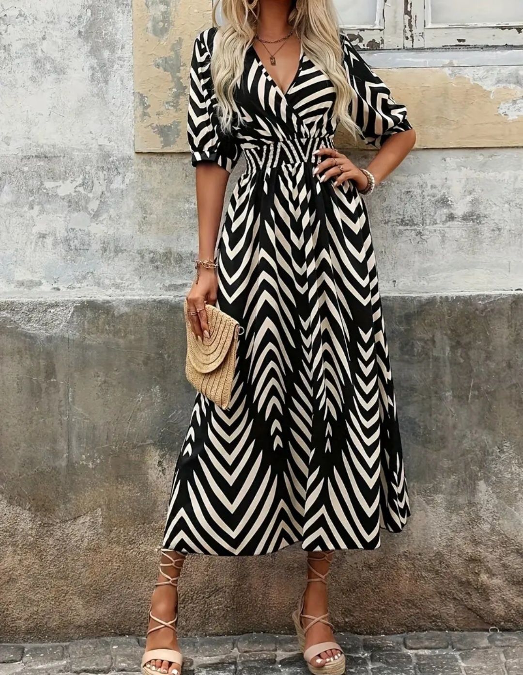 Przepiękna elegancka długa maxi sukienka do pracy biura na chrzest itp