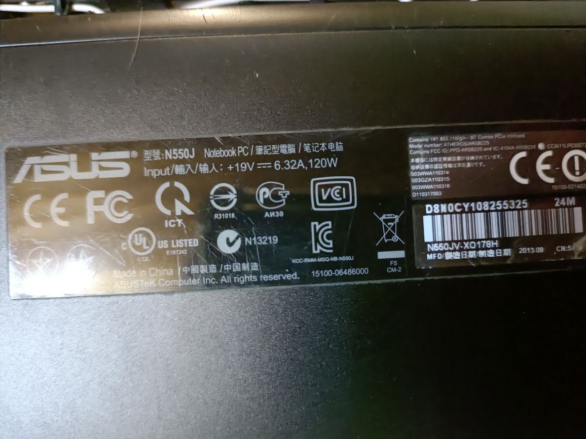 Portátil Asus n 550jv