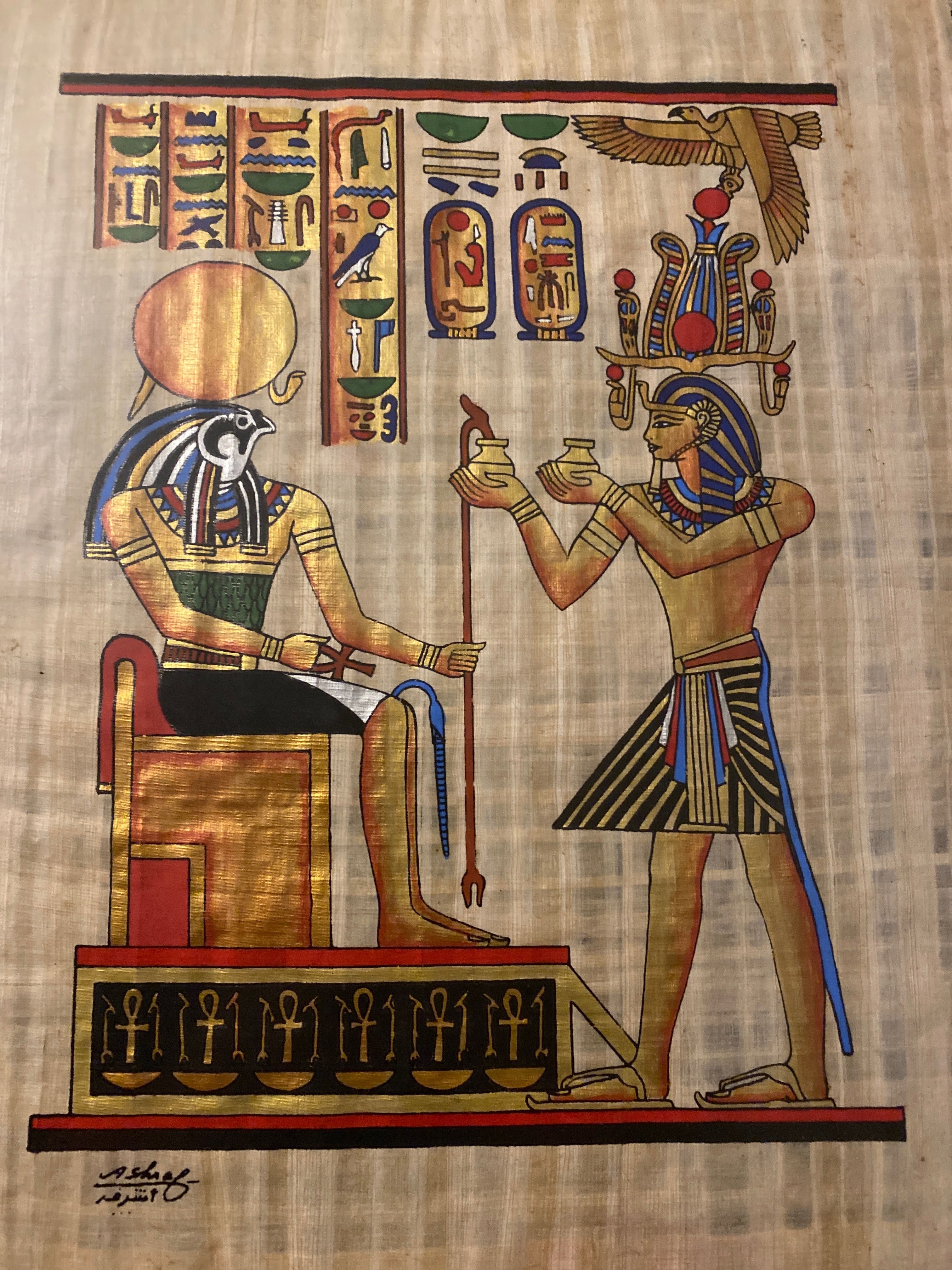 Quadro Papiro pintado à mão Egito