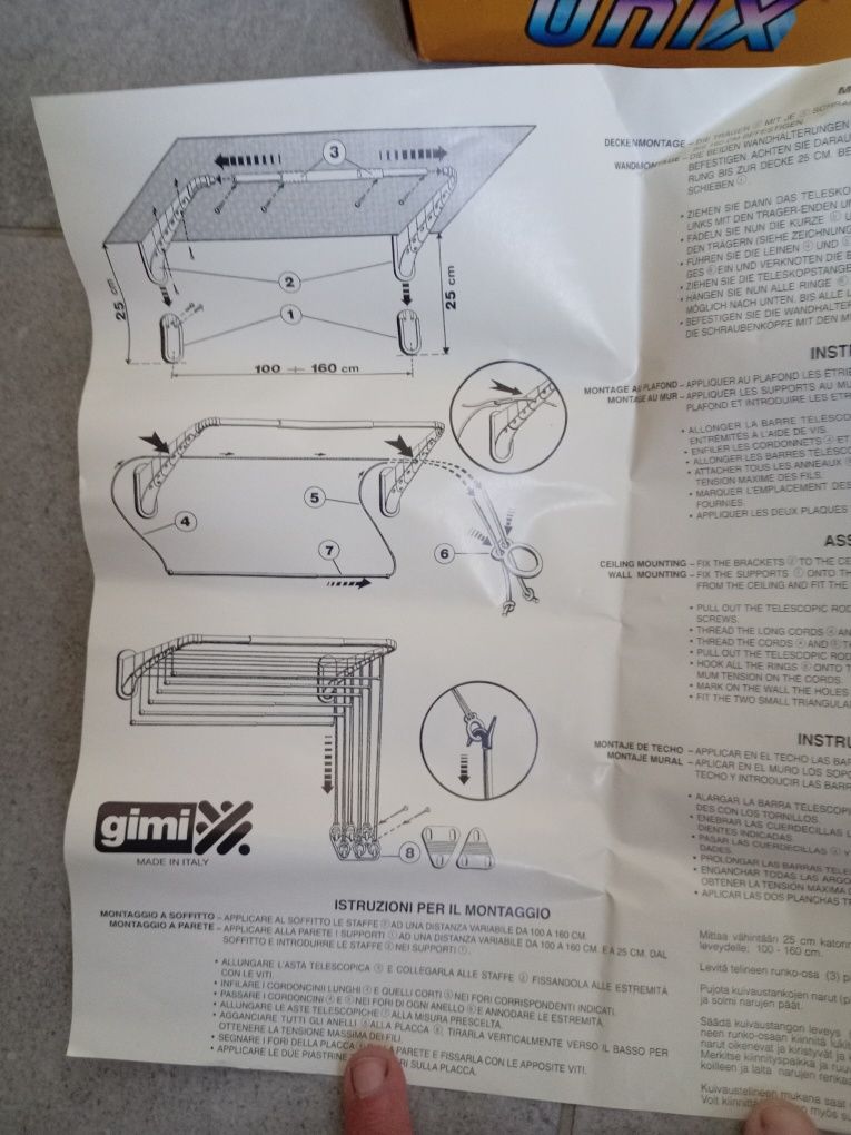 Suszarka do Prania Gimi Unix Alu Nowa Made in Italy