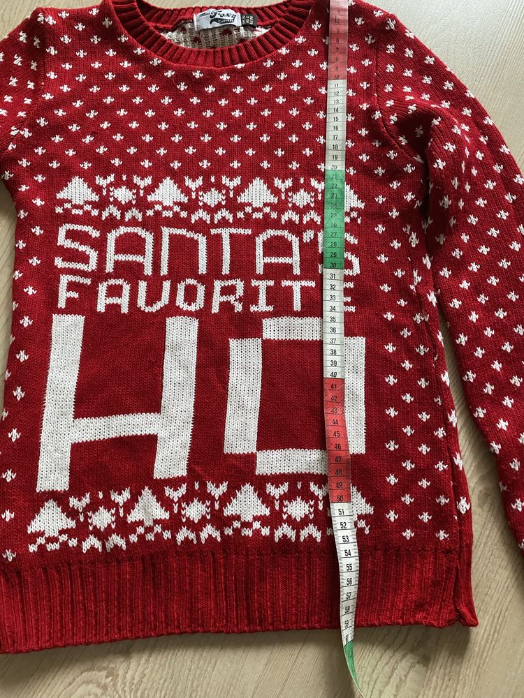 Sweter damski święta świąteczny czerwony S