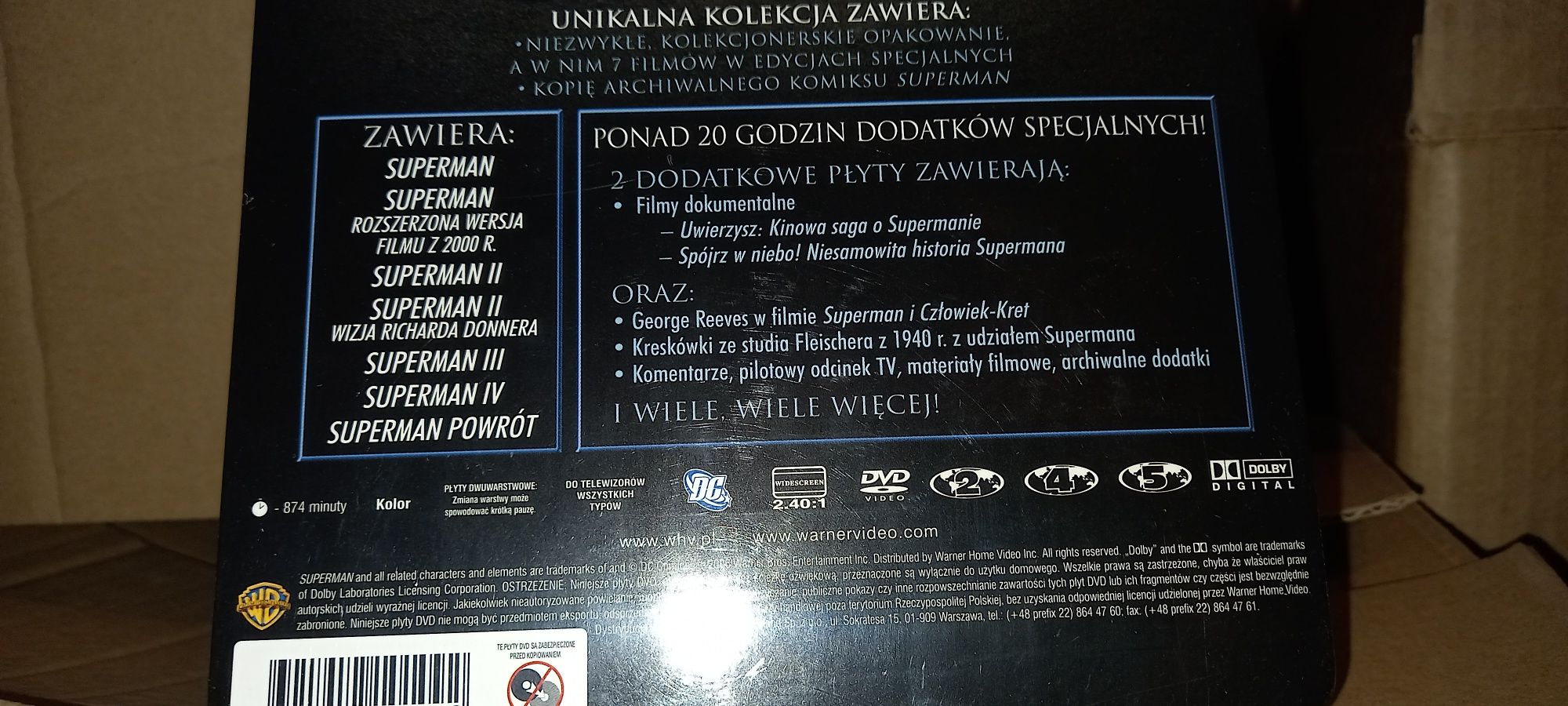 Superman trzynastopłytowa kolekcja metal box dvd