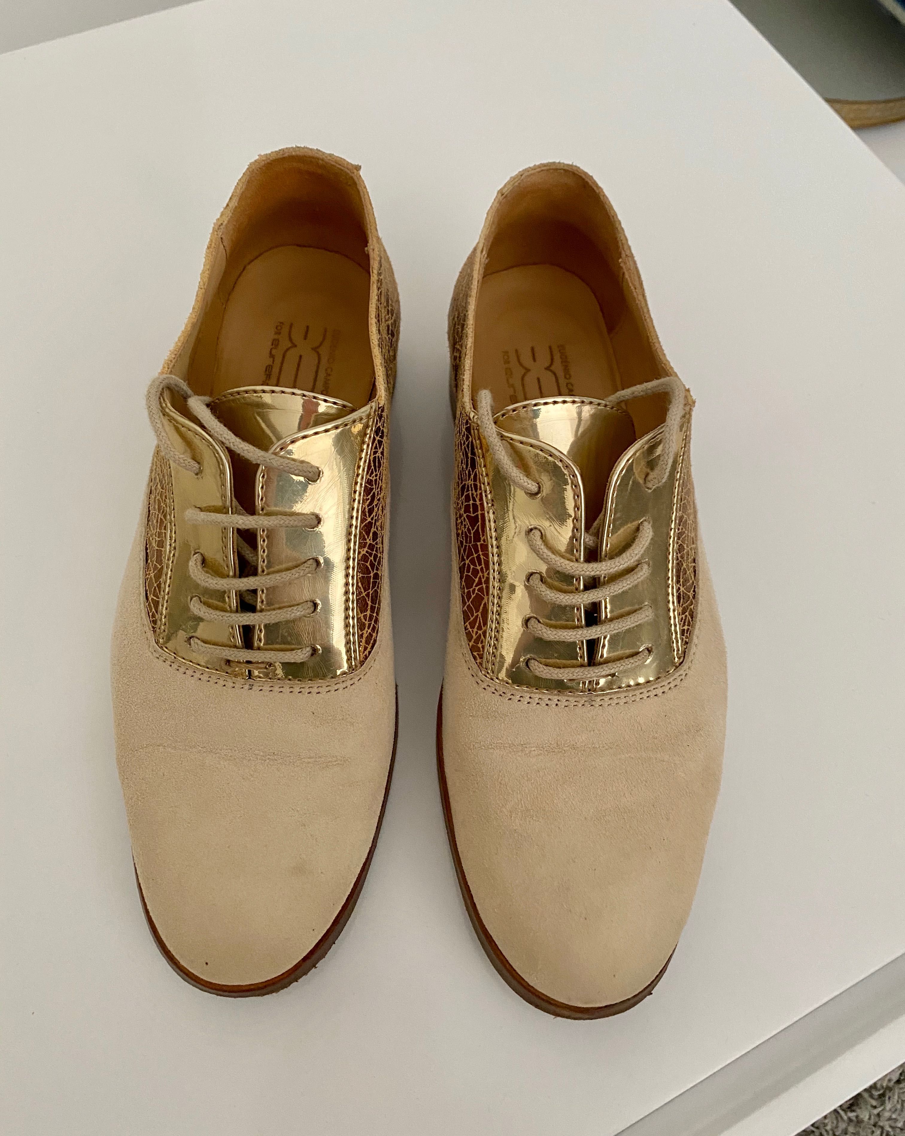 Sapatos oxford dourados Eugénio Campos for Eureka tam 35