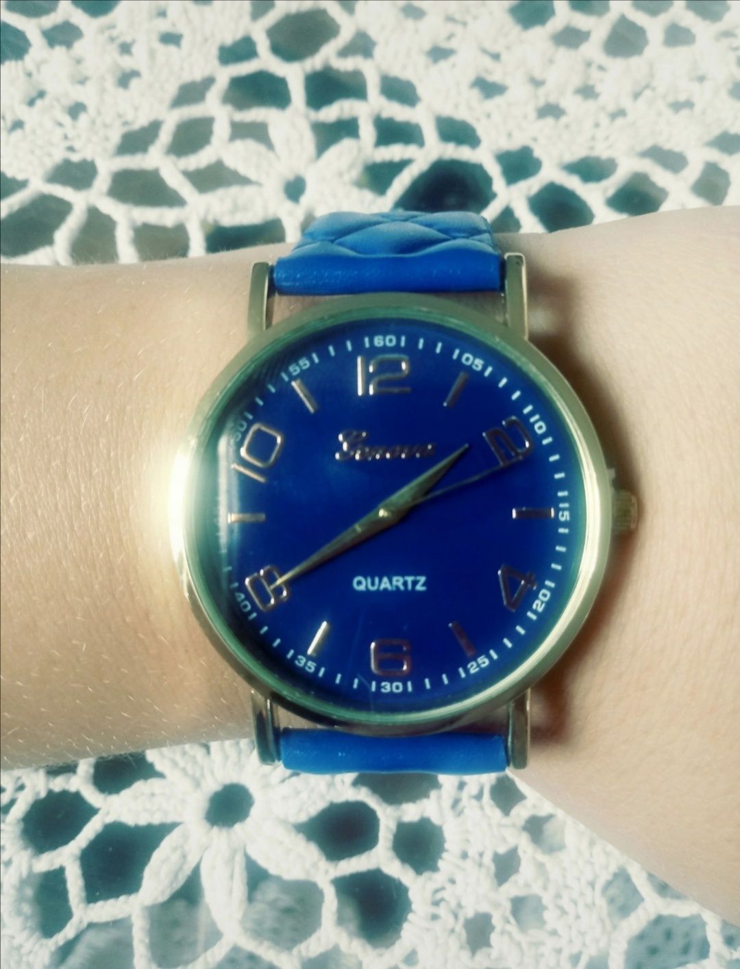 zegarki Geneva niebieski i różowy