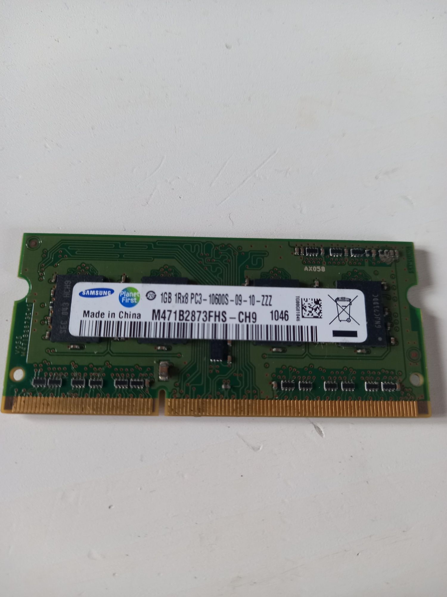 RAM DDR3 1GB 1Rx8 PC3 10600S Samsung