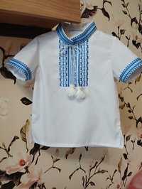 Нова вишиванка сорочка з коротким рукавом для хлопчика 1,5-2 роки