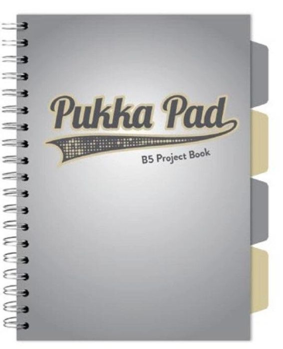 Project Book Grey B5/100K kratka szary (3szt) PUKKA ,212x258 mm