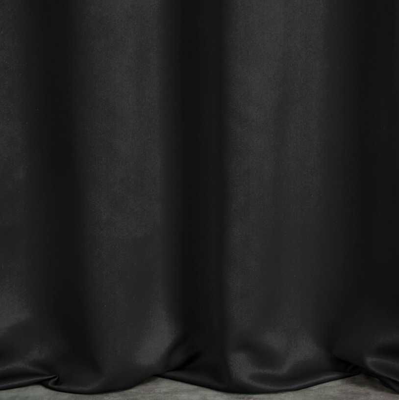 Czarna zasłona BLACKOUT zaciemniające kółka 140 cm x 250 cm
