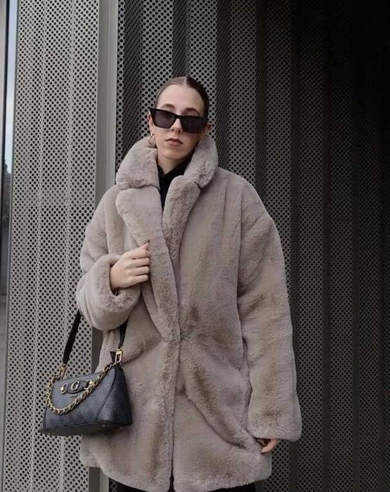 Шикарная шуба Zara эко мех мутон  премиум! оверсайз оригинал