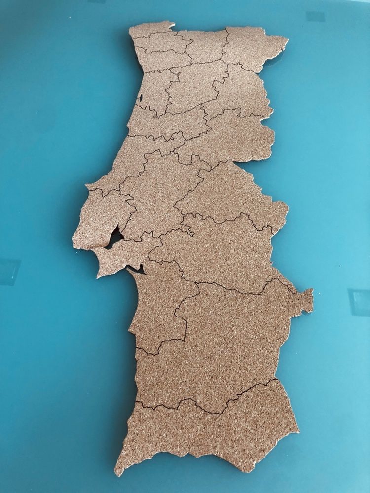 Mapa Portugal 3D - cortiça