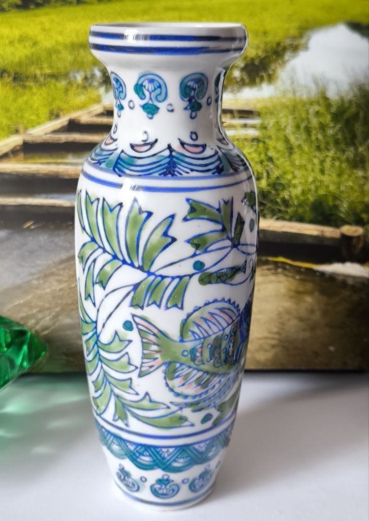 Wazon ręcznie malowany piękna stara porcelana