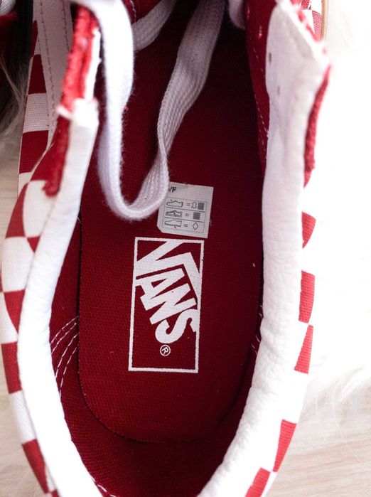 sneakersy, vansy, unisex, szachownica, kratka, old skool, checker red