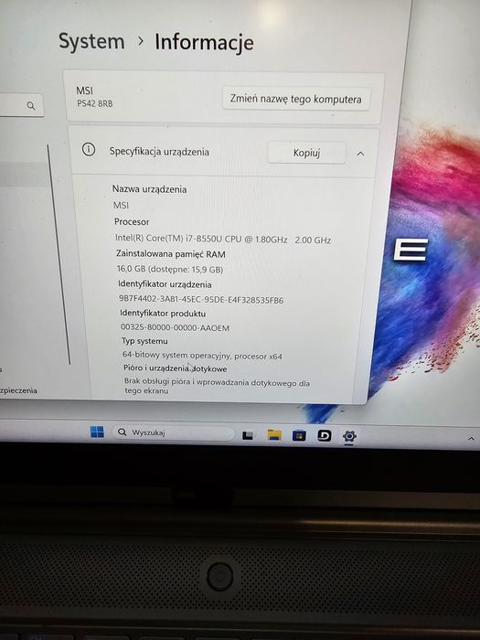 Laptop MSI PS42 8RB