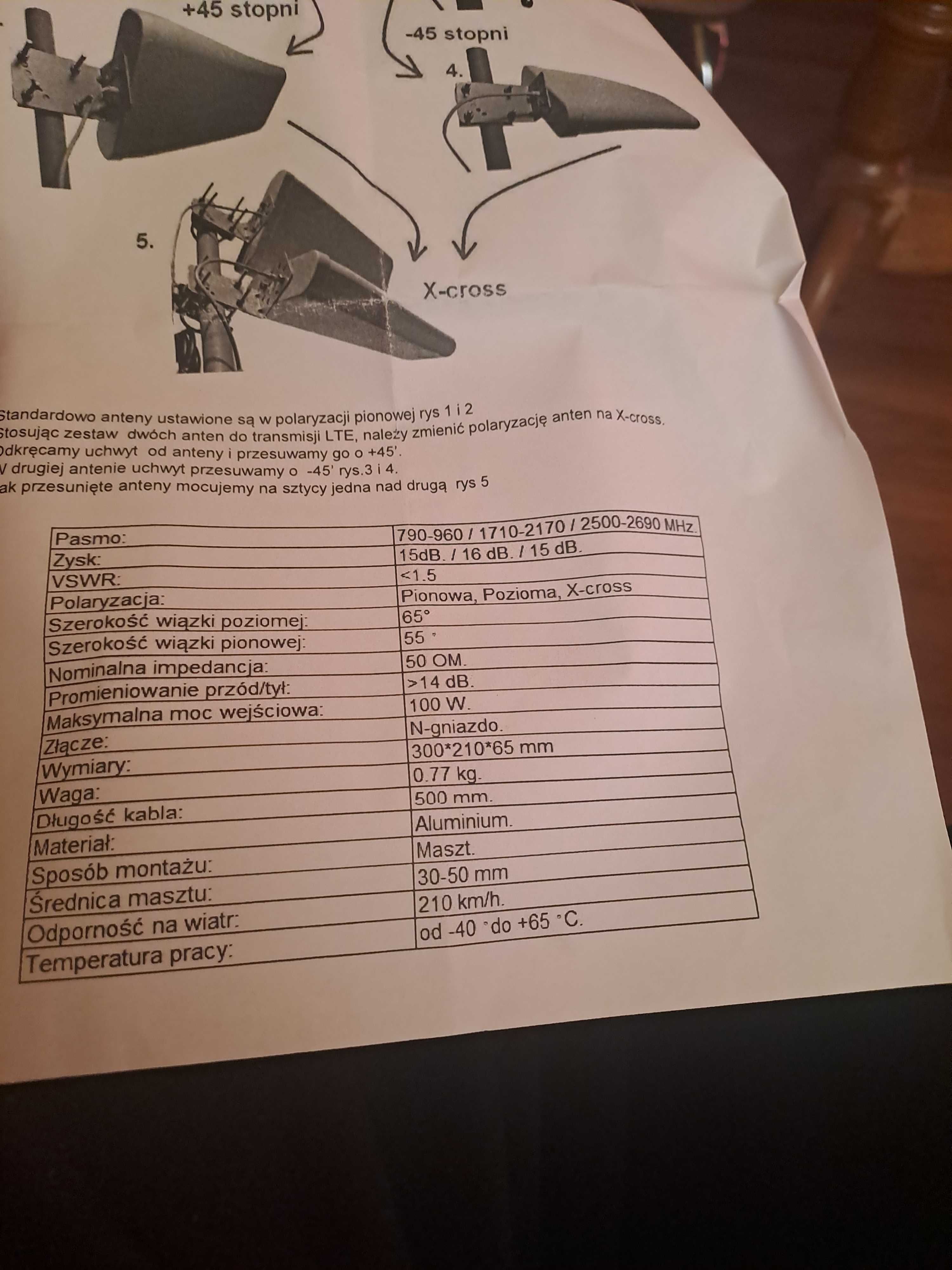 Antena lte 4g kierunkowa