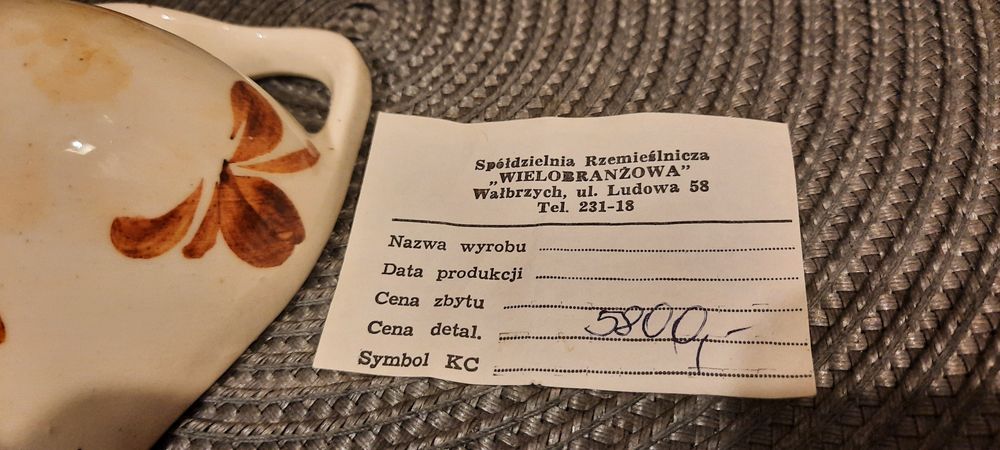 Wazonik amfora na ścianę PRL