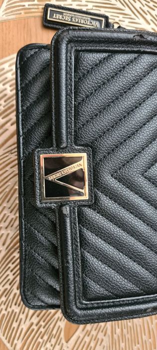 Czarna Torebka na ramie, skóra ekologiczna Victoria's Secret